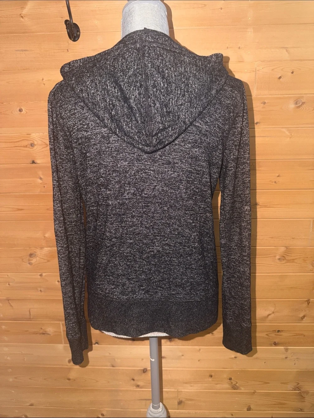 Women's J Crew Dark Heatheted Gray Full Zip-Up Hooded Sweatshirt